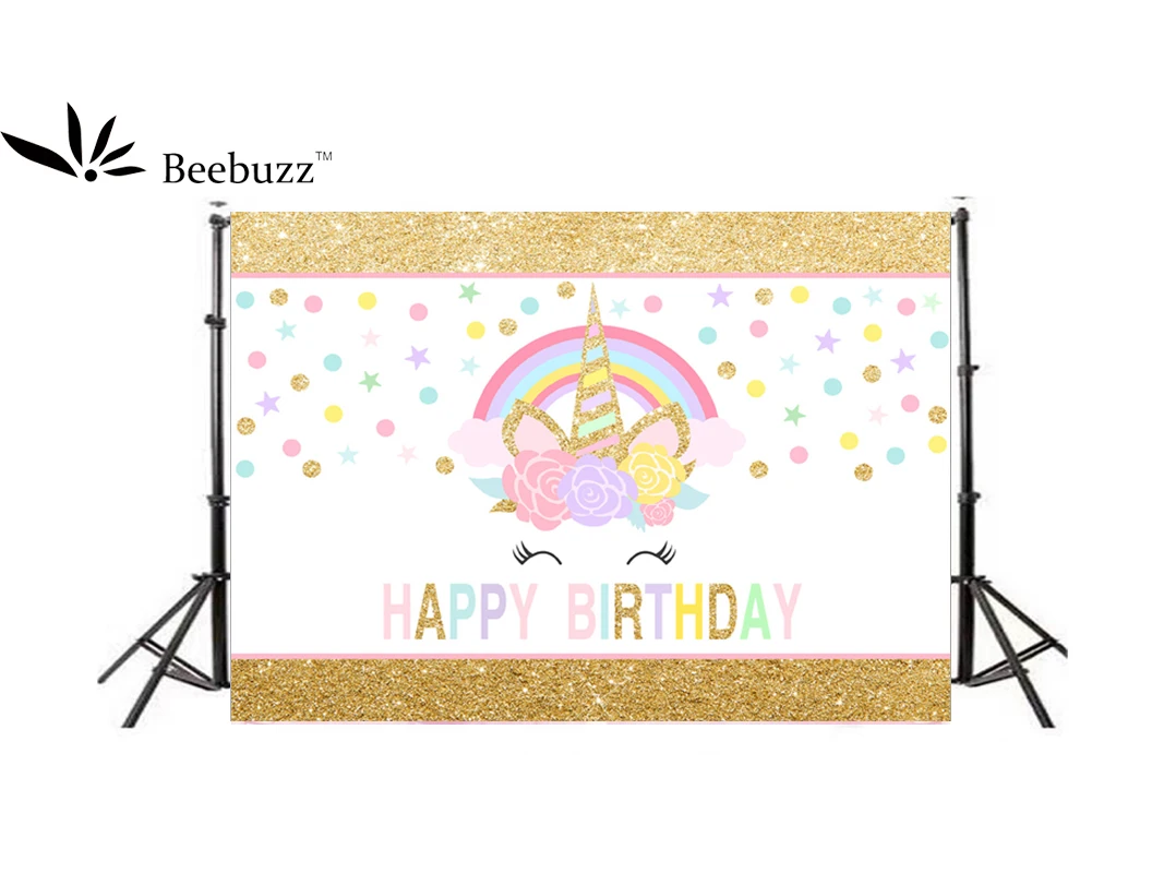 Beebuzz фото фон разный дизайн Единорог День Рождения Вечеринка Детский день рождения фотографии фоны принадлежности для фотосъемки