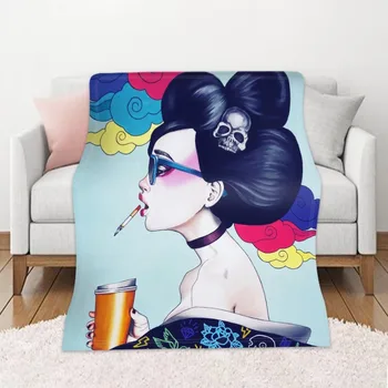 

DIY Custom Blanket African Women's Autumn and Winter Warm Sofa Blanket Digital Printing Double-Sided Flannel Airable Blanket