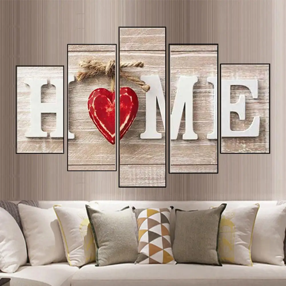 5 шт. настенная живопись для дома деревянные картины настенные Дня Святого