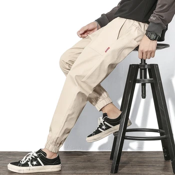 

Men Multi-pocket Elastic Waist Design Harem Jogger Pant Street Punk Hip Hop Casual Trousers Joggers Male Army Cargo Pants 4XL 18