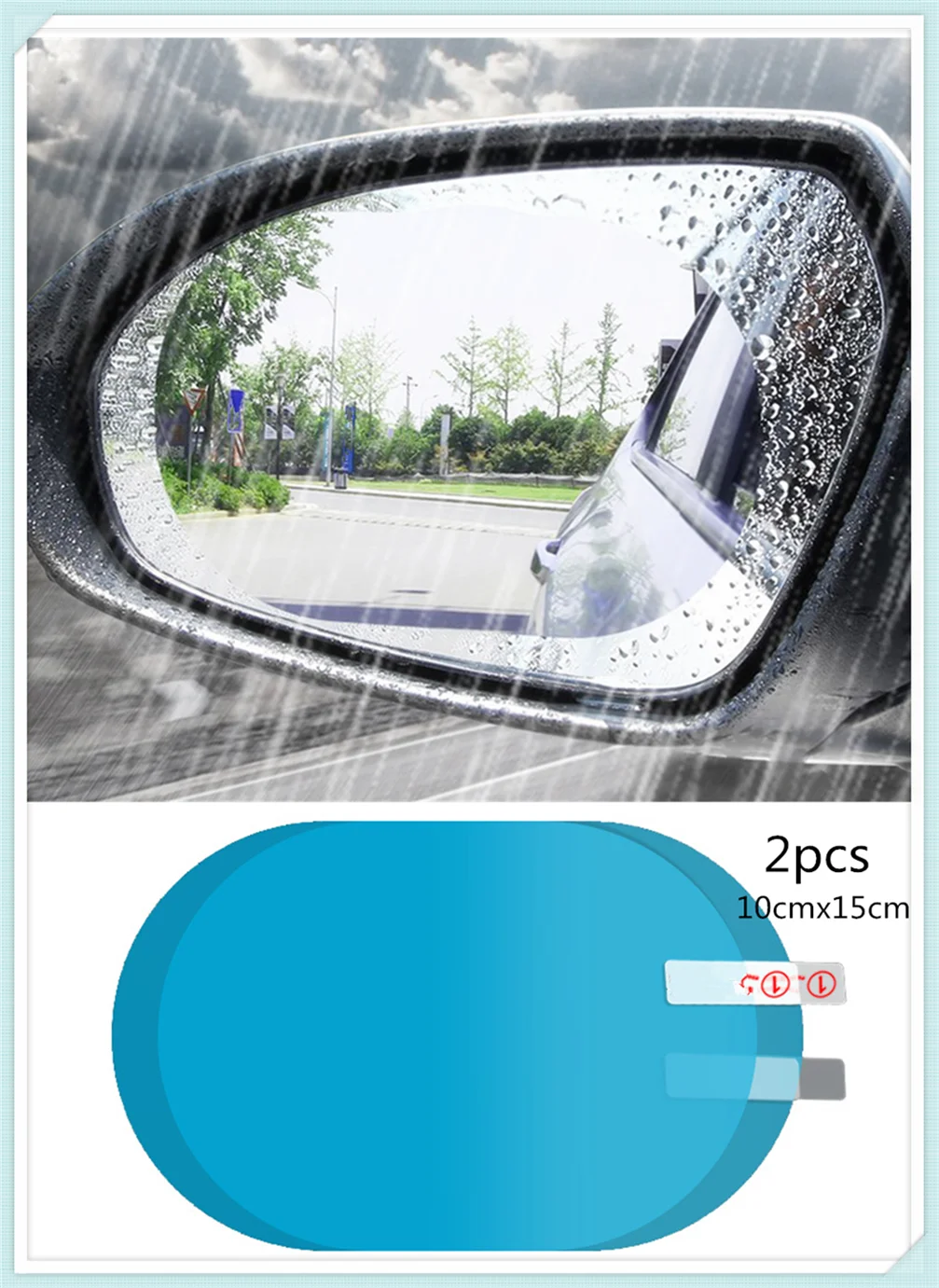 2PCS car rearview mirror anti-fog window clear rain protection auto parts for Ford Five FG F-350 F-250 E-Series Interceptor