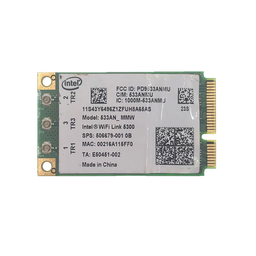 Для Wi-Fi Link Intel 5300 AGN 533an_mw Mini PCI-E беспроводная карта 802.11a/b/g/n 2 4/5 0 ГГц 450 Мбит/с для X200
