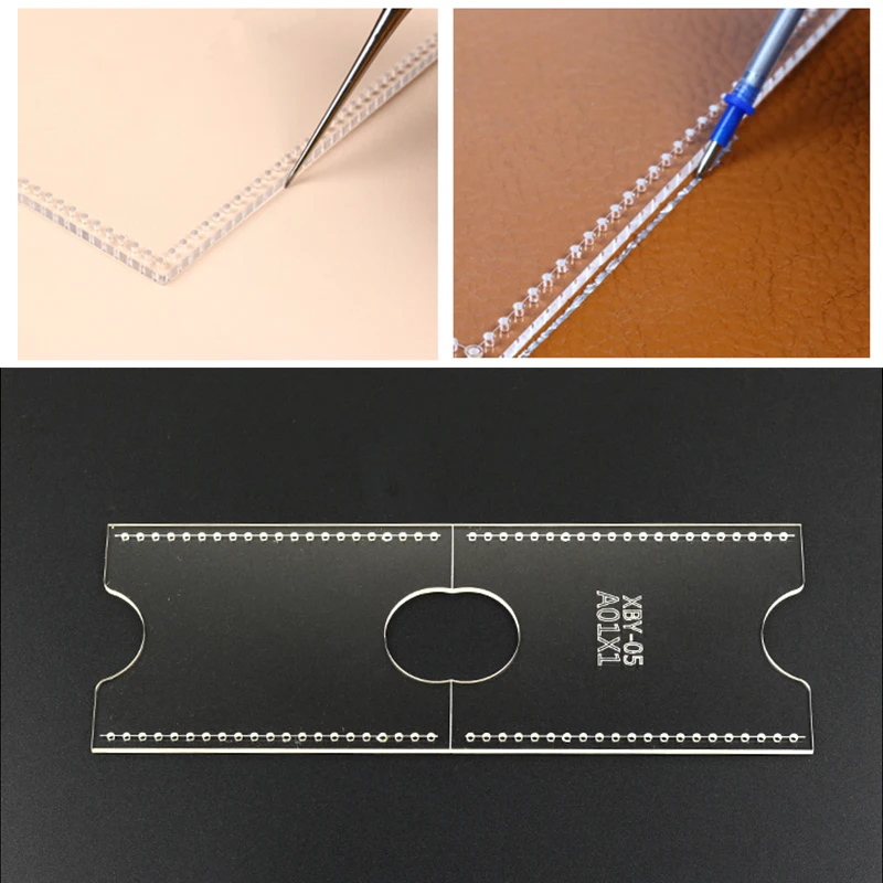 NUBECOM 1PC Card Holder Template Acrylic Leather Stencil Tool Template DIY Handcraft Leather Acryl outil cuir artisanat