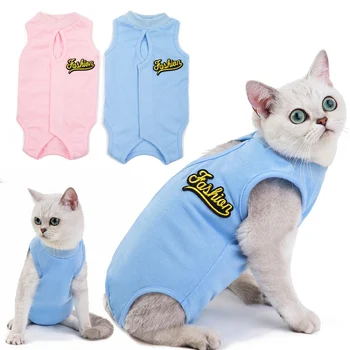 

Cotton Physiological Pet After Surgery Clothes Anti-licking Recovery Wounds Protection Vest Breathable Cat Sanitary Jumpsuits
