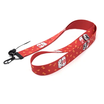 

30pcs/lot Pet Dog Lanyard ID Holder Watercolor Red Ribbon Lanyards Mobile Phone Badge Holder Hang Rope Lariat Key Ring A148