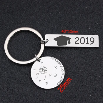 

2019 Gradution Keyfobs Hand Stamped Chase Those Dreams Stick Figure Dandelion For Gradution Exclusive Gift Charm Key Ring