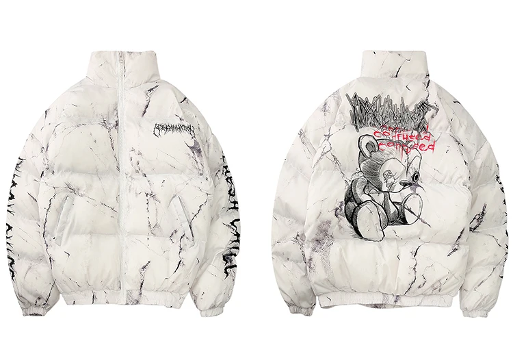 Confused Bear Print Padded Parka Jacket H5ba13cde9fcd44ff9ecaf7b87c060262d
