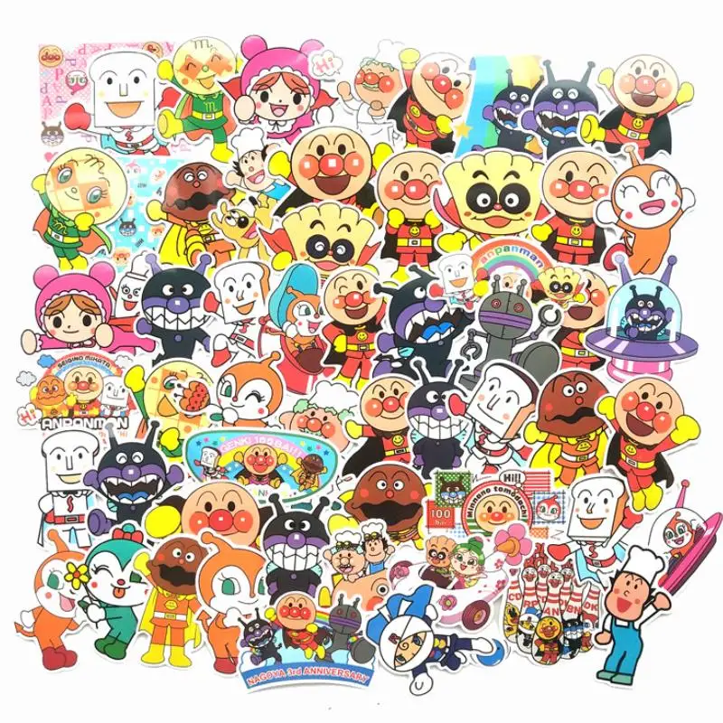 

57 Pcs/set new lovely Anime Bread Superman Sticker Decal for Phone Car Laptop Suitcase Waterproof Stickers toys gift