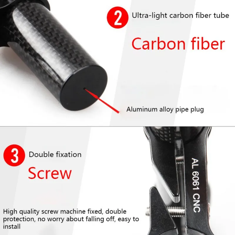 Bike Handlebar Lamp Bracket Lightweight Aluminum Alloy Clamp MTB Bike Carbon Fiber Mount Bracket Brooch for GUB G-202