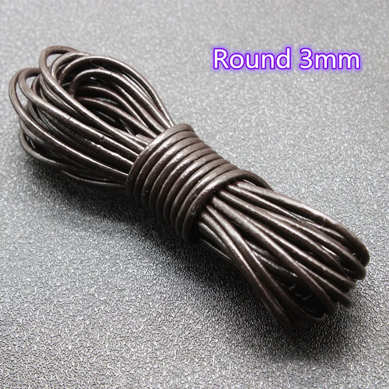 Cordon en cuir de vache véritable rétro rouge brun de 2 m, 1/2/3/4/5/6/8 mm, rond, plat, corde en cuir, sangle pour bracelet, fabrication de bijoux DIY  36