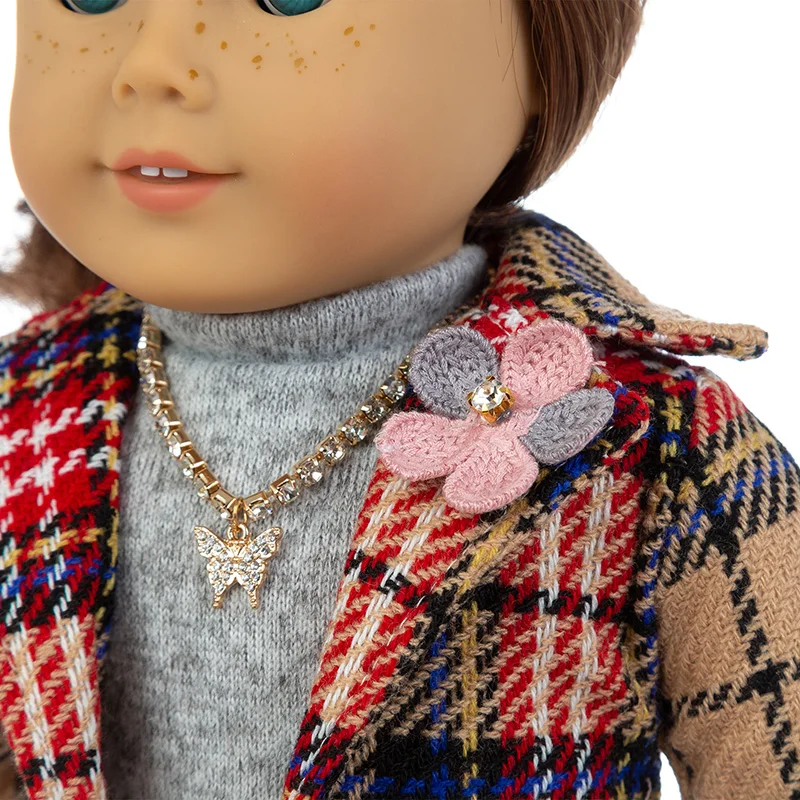 3pcs In 1, Plaid suit Fit For American Girl Doll 18 Inch Doll Clothes , Shoes are not included.