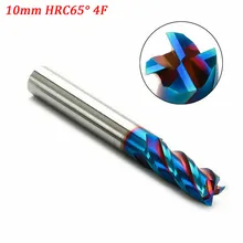 

10mm HRC65° 4 Flutes Nano Cutting EndMills Tungsten Carbide Flat End Mill Milling Cutter For Stainless Steel CNC Machine