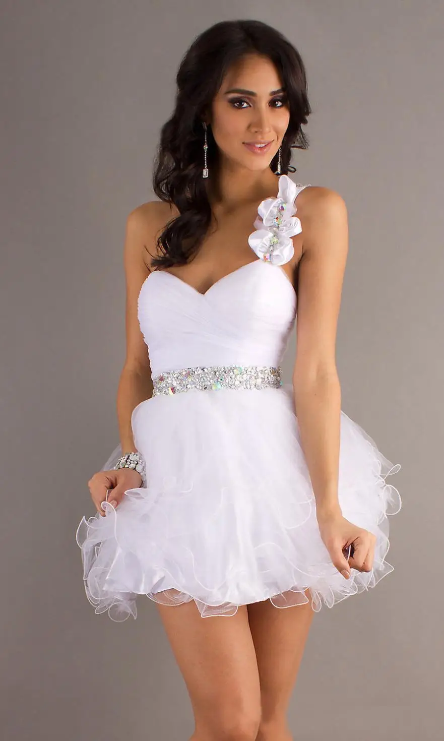 Бандажное платье vestido de noiva, новинка,, сексуальное короткое платье на одно плечо с кристаллами, платье подружки невесты