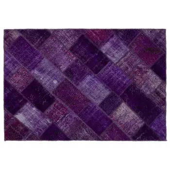 

Handmade Purple Vintage Overdyed Patchwork Area Rug 160x230 Cm-5'3''X7'7''
