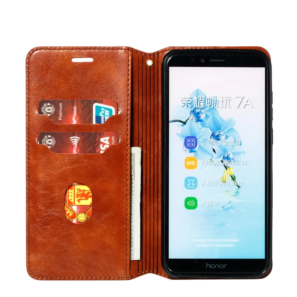 Для huawei Honor 7A 8A 8S 9 10 Lite 20 V20 10i ретро кожаный чехол слот для карт чехол на магните для телефона держатель телефона сумка