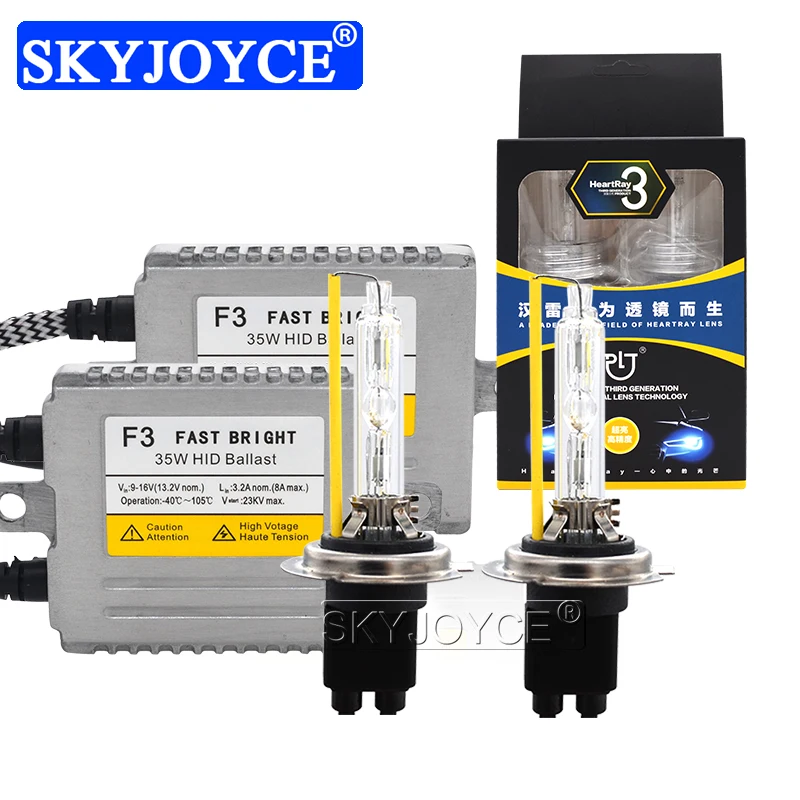 SKYJOYCE DLT F3 Fast Bright Xenon Kit AC Ballast Blocks Ignition H1 H7 H11 HB3 HB4 D2H HeartRay Car Light Bulb HID Conversion Kit