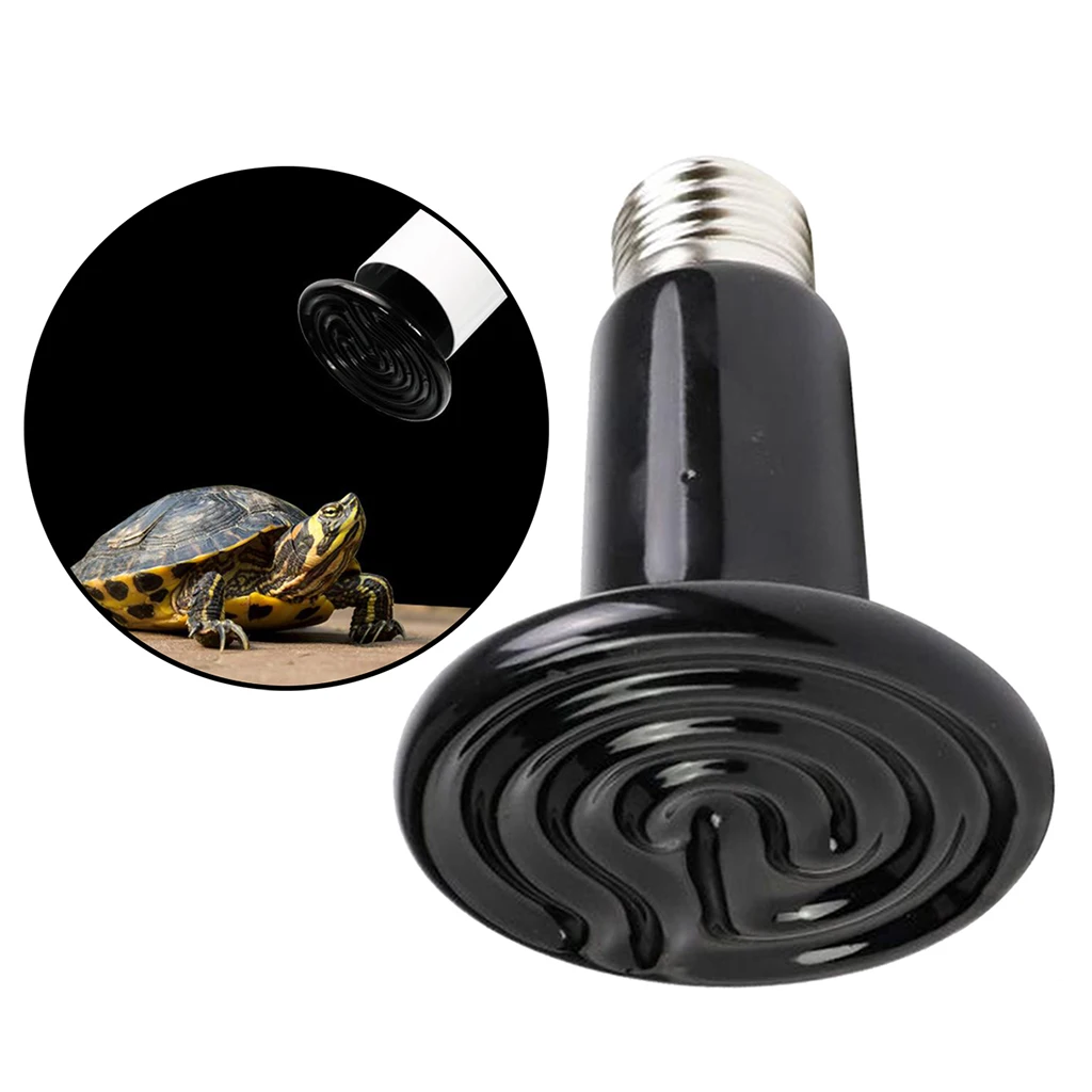 Reptile Heat Lamp Infrared Ceramic Heating Non-Light Lamps Emitter 220v Black
