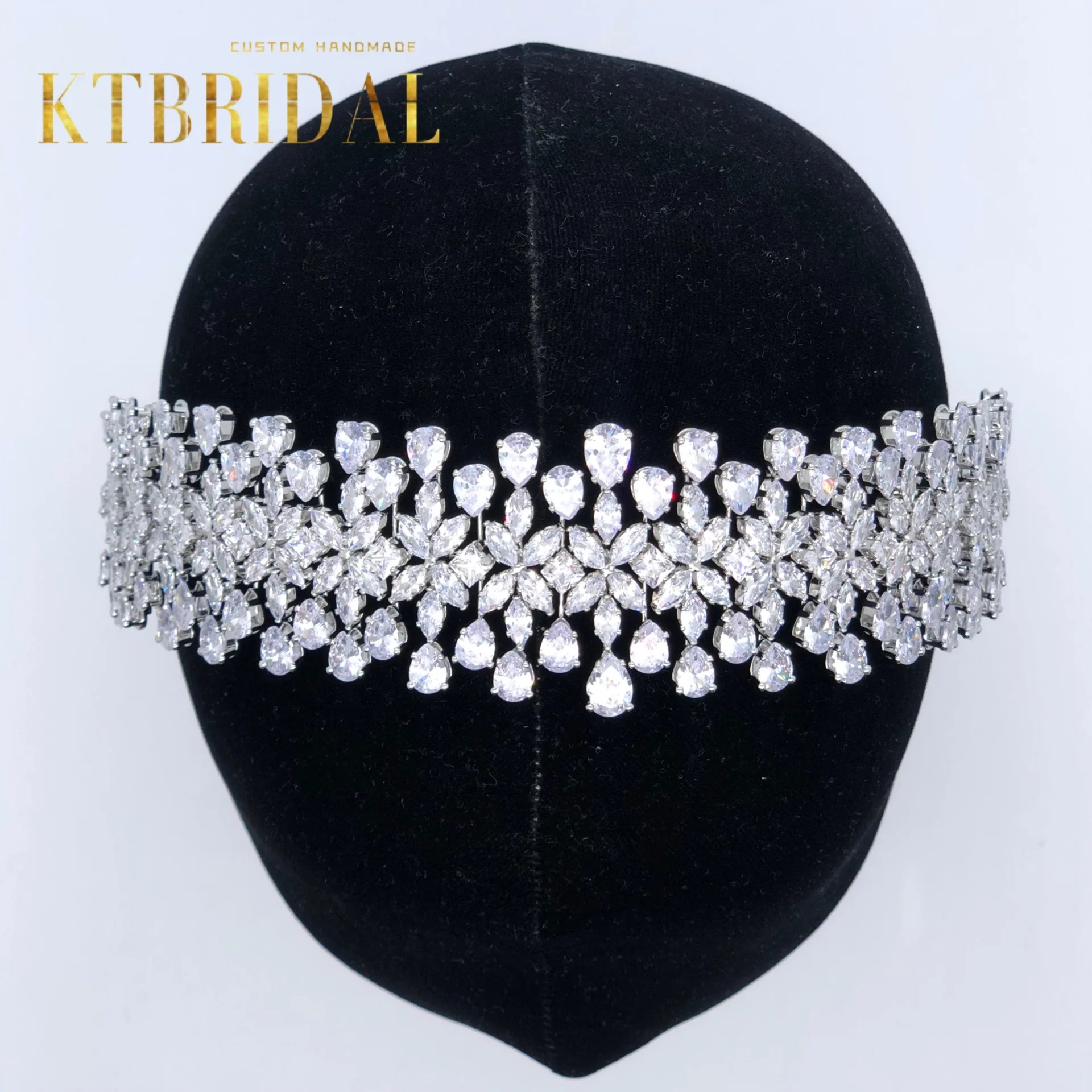 

New Vintage Bridal Headpieces wedding hair accessories bridal CZ zircon tiara KTBRIDAL Women Bridal Gift Wedding Accessiories