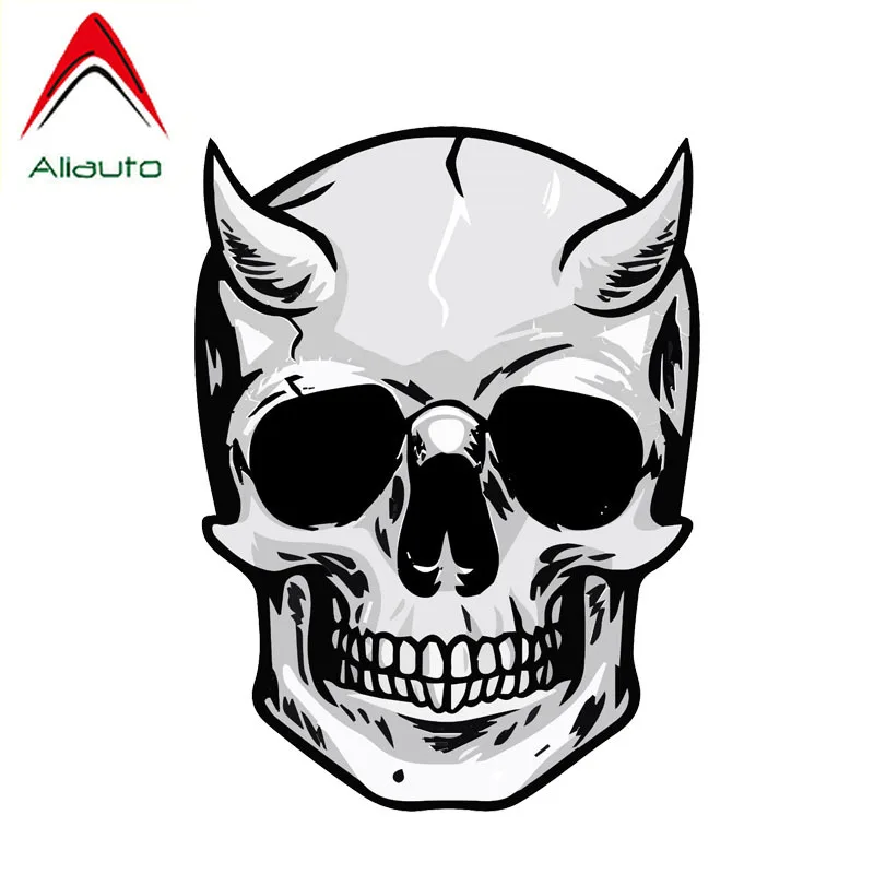 

Aliauto Personality Car Sticker Motorcycle Devil Skull Sunscreen Waterproof Decal Automobile Accessories PVC,13cm*10cm
