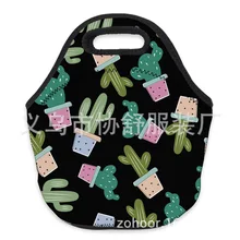 Amazon высокой четкости 3D цифровой печати стиль кактус шаблон неопрена ручной Термосумка для обедов сумка
