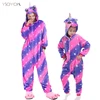 Kigurumi Panda Animal Adults Unicorn Onesies Pajamas Flannel Boy Girl Unicornio Sleepwear Kids Pyjamas Licorne Cosplay Costumes ► Photo 2/6