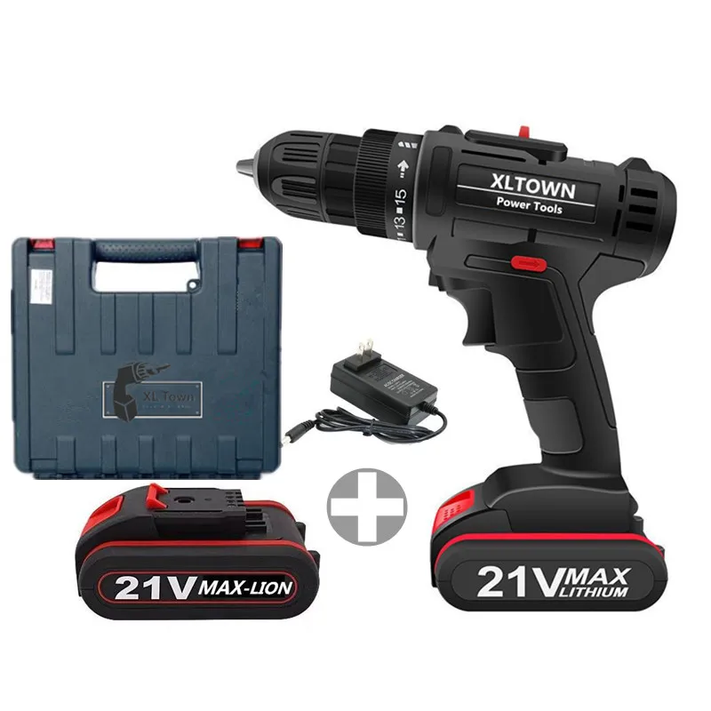 XLTOWN 12/16.8/21V Multifunction Electric Screwdriver With 2 battery Rechargeable Lithium Battery Cordless Drill Power Tools | Инструменты