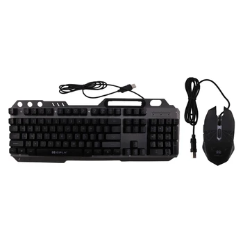 

Eipln E88 Gaming Keyboard and Mouse Set Computer USB Mechanical LED Backlit Wired Keyboard and Mouse Combination for PC / Laptop