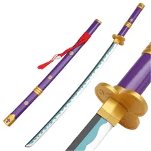 

Hotest Cosplay OP Roronoa Zoro Black/White Yama Demon 2nd Kitetsu Sauron Purple Ghost Weapon Wood Sword 104cm Prop