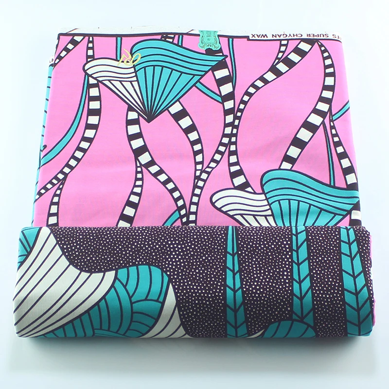 Cotton Wax Prints Fabric Ankara Batik Real Wax High Quality 6 yards African Fabric for Party Dress