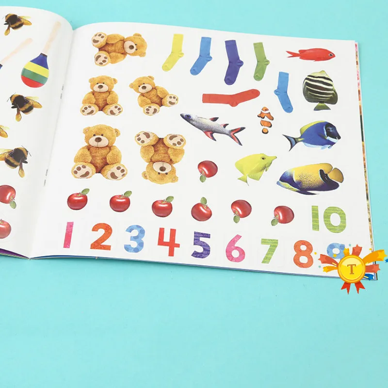 Понимание формы алфавита номер цвета самоклеющиеся детские книги с наклейками