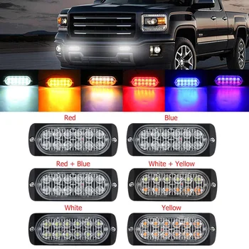 

6500K 12/24V 36W 12 LED Car Emergency Flashing Light Vehicle Strobe Flash Warning Lamp Amber