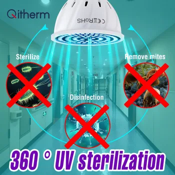

E27 UV Desinfection Lamp E14 LED Sterilizer Lamp MR16 LED UVC Germicidal Bulb GU10 Ultraviolet Light 48 60 80leds Amuchina B22