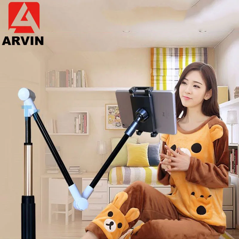 Online Arvin Klapp Langen Arm Tablet Halter Stehen Für IPad 4 14 Zoll 360 Rotation Starke Faul Bett Tablet Montieren halterung Für IPhone X XS