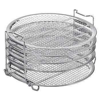 

5 Stackable Layer Dehydrator Grill Stand Stainless Steel Rack for Air Fryer Tool X4YD