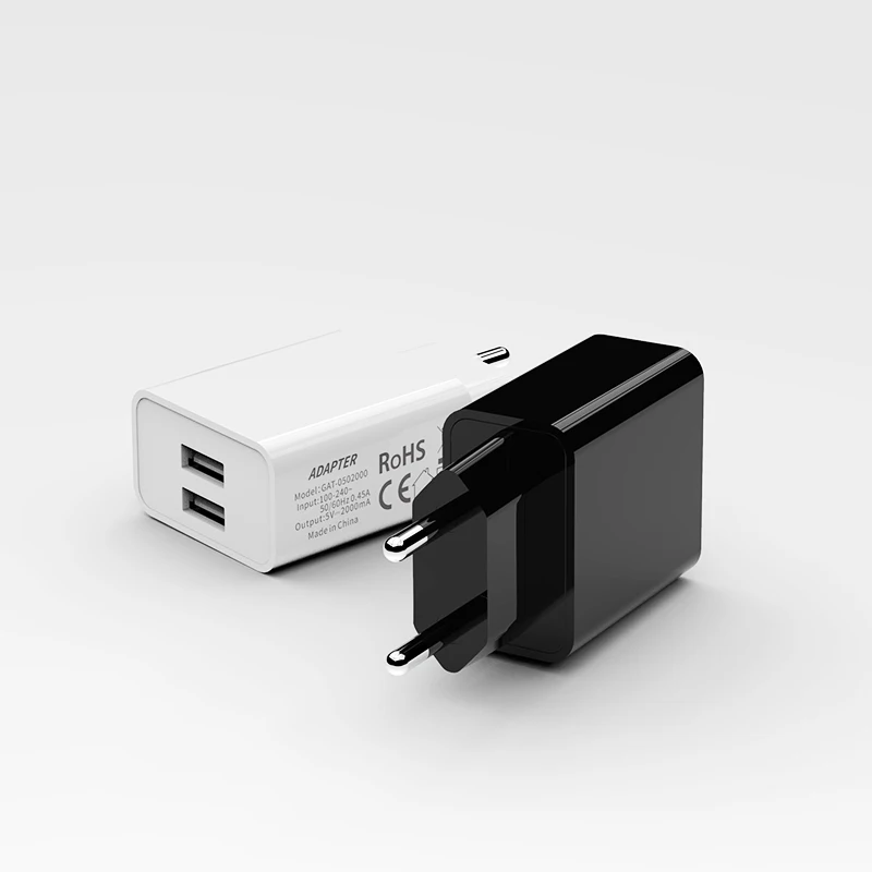 Зарядное устройство Hannord с европейской вилкой 5 В 2 а двумя USB портами адаптер