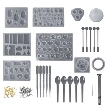 

1 Set Epoxy Resin Kit Professional DIY Silicone Mold Diamond Jewelry Making Tools Handmade Pins Molds Mix Stick Accessories