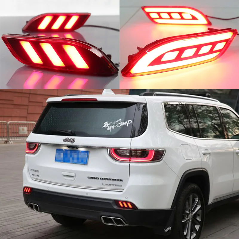 1 Набор для Jeep Compass 2017 2018 автомобильный предупреждающий Светодиодный отражатель