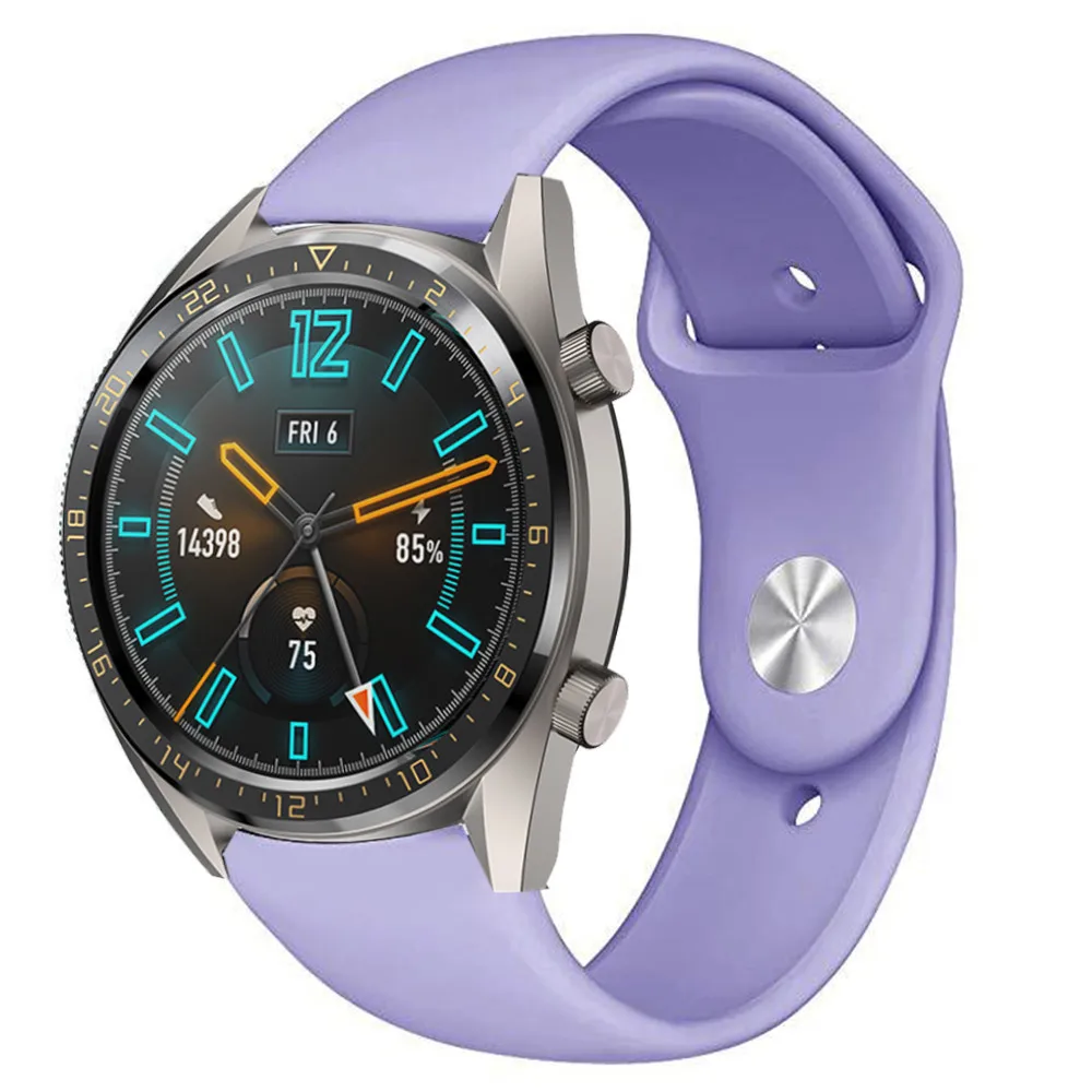Purple Ремешок для часов для huawei watch GT 46 мм/huawei watch 2 pro/Honor Magic smartwatch спортивный силиконовый 22 мм сменный Браслет - Цвет ремешка: Purple