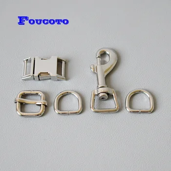 

200 sets nickle metal buckle lobster clasp strap belt clip 15mm buckle D ring dog collar leash rope chain connection snap buckle