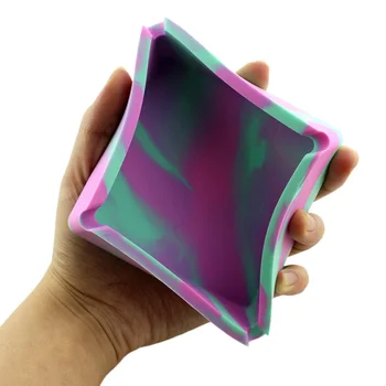 

Colored Marble Pattern Square Ashtray Silicone Rubber Heat Resistant Ashtray Eco-Friendly Ashtray for Man Gift Smoking Accessory