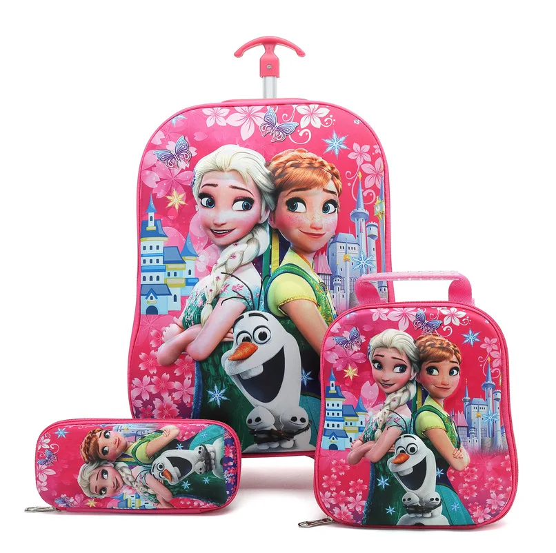 Детский чемодан для путешествий, чемодан для девочек, Детский чемодан для путешествий на колесиках, школьный рюкзак с колесиками - Цвет: A19