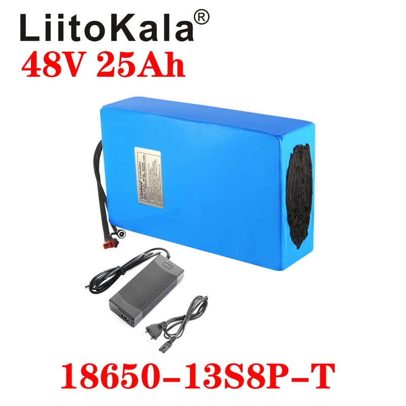 Аккумуляторная батарея LiitoKala литиевая 48 в 25 Ач 1000 Вт встроенная 50A BMS + зарядное