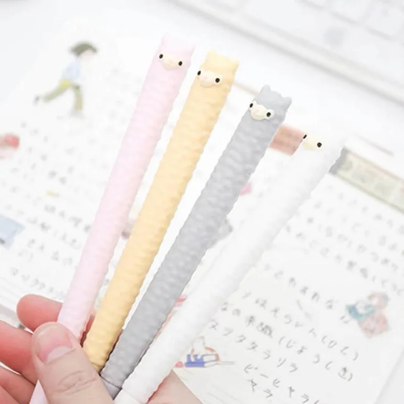 

1pcs Gel Pens Kawaii Soft alpaca black colored gel-inkpens for writing Gel Pen Cute stationery office school supplies