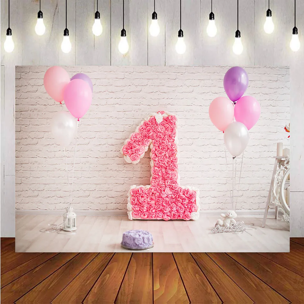 Первый день рождения кирпичная стена дерево фоны для съемки новорожденных