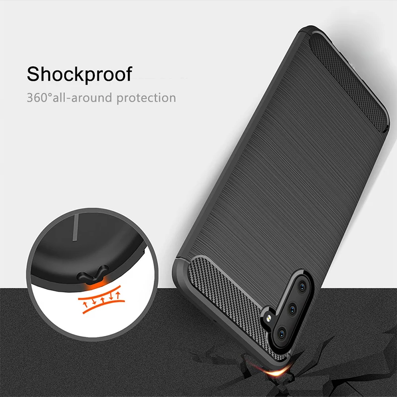 

carbon fiber Silicone shockproof Case For Samsung Galaxy Note 10 Plus Soft TPU case For Samsung A10E A20E A20 Core A60 M40 Coque
