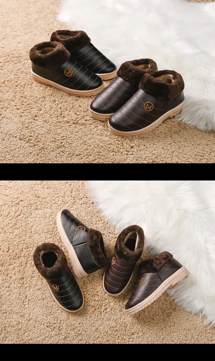 Зимние ботинки для пары; Новинка; уличные водонепроницаемые мужские зимние ботинки; удобная теплая повседневная женская обувь из бархата