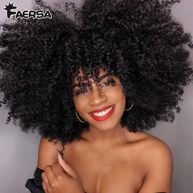 Short Hair Afro Kinky Curly Wig For Black Women Cosplay Blonde Synthetic Natural Red Wigs African Ombre Glueless HighTemperature #1B