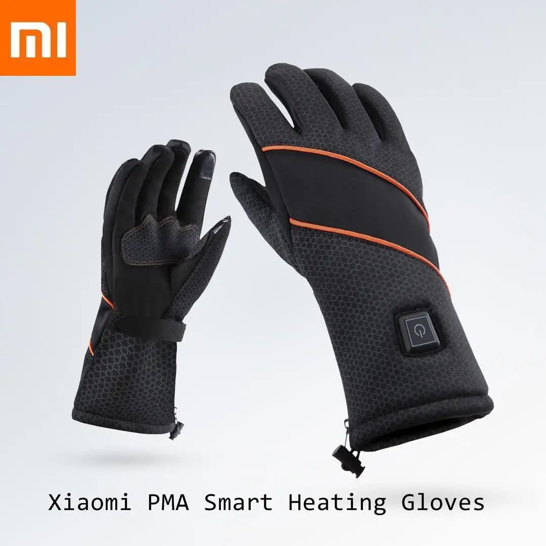 Xiaomi PMA смарт перчатки с подогревом черные съемные батареи Xiomi ветрозащитные