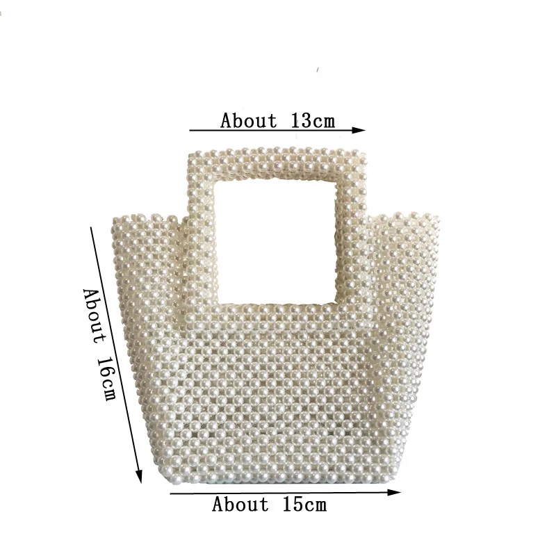 pearls handbag Жемчужная сумка, украшенная бисером, женские вечерние, винтажные, акриловые, пластиковые, лето, роскошный бренд, белая сумка для телефона, дамская сумочка, клатч - Цвет: pearls handbag