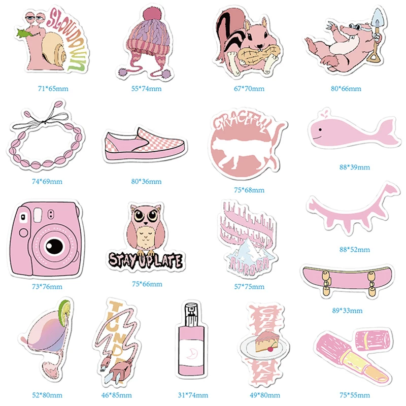 35 шт мультфильм простой розовый VSCO девушки Kawaii наклейки для детей игрушка